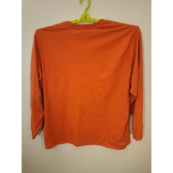 Carhartt Tshirt Mens 2XL Orange Long Sleeve Crew Neck Tee Shirt Loose Fit Logo - Picture 4 of 10